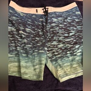 Hurley Clark Little Blue Green School of Fish Board Shorts